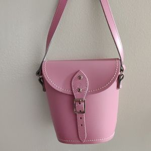 Zatchels HANDMADE LEATHER BARREL BAG - PASTEL PINK